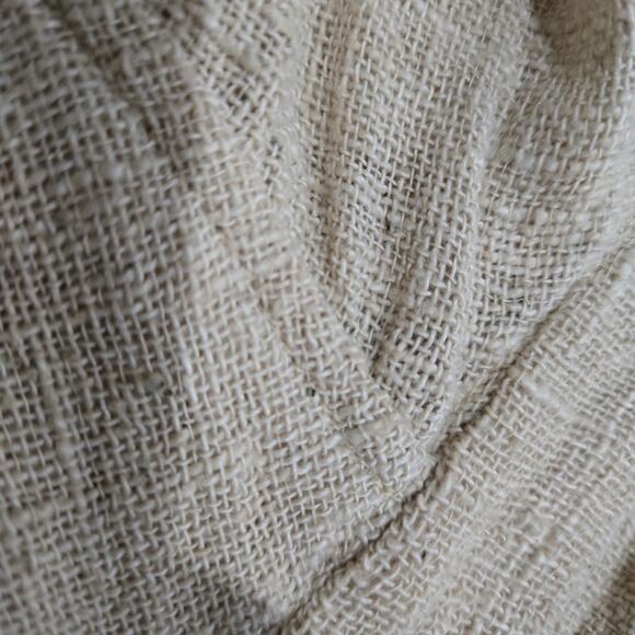 Vintage Cotton Button Down Shirt Tan Oatmeal Woven Gauze India Casual Small Mens - Picture 14 of 15